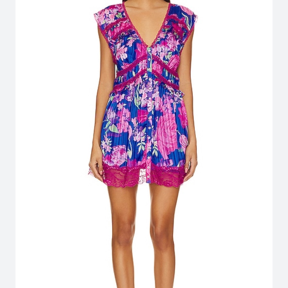 Free People Spring Fling Mini Dress in the Ultra Violet Medium beach summer rose